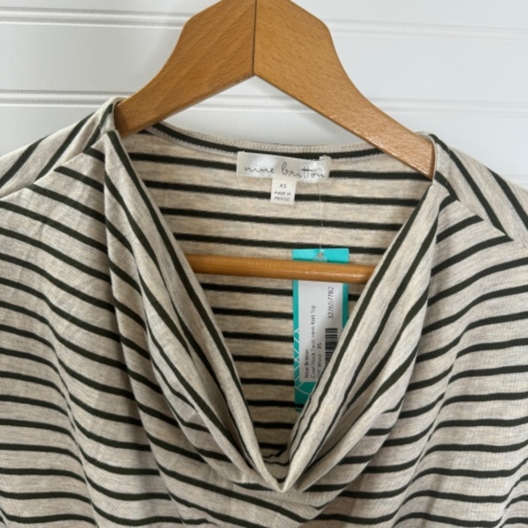 NEW Nine Britton Cowl Neck Twist Hem Knit Top Off White XS - Picture 2 of 6